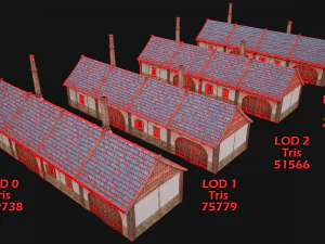 Medieval House 2 Barrack 3D Model