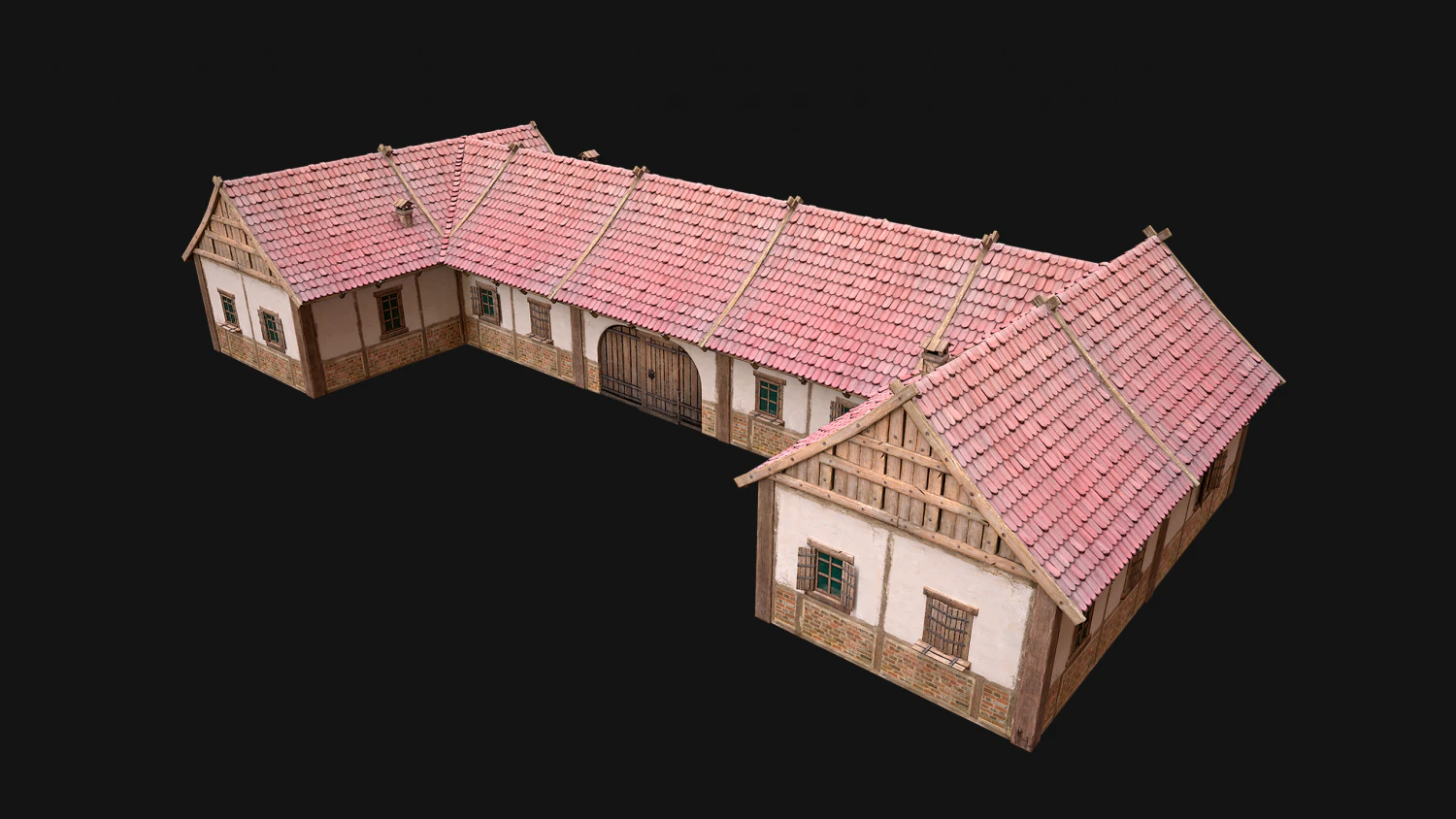 Medieval House 3 Residence 3D Model .c4d .max .obj .3ds .fbx .stl .blend 