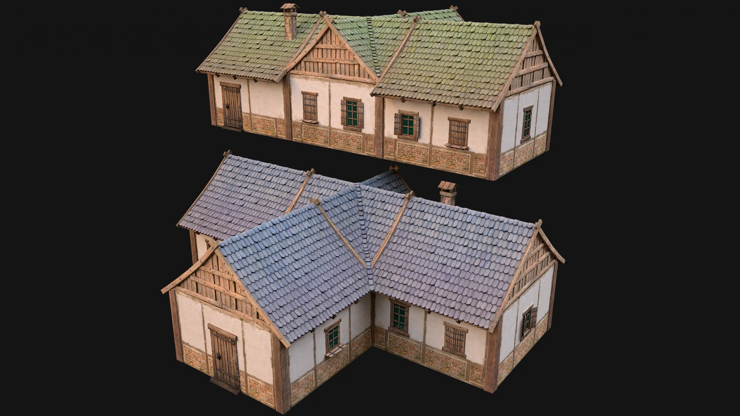 Medieval Town House 4 3D Model .c4d .max .obj .3ds .fbx .stl .blend 