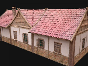 Medieval Town House 4 3D Model