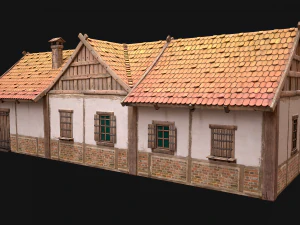 Medieval Town House 4 3D Model