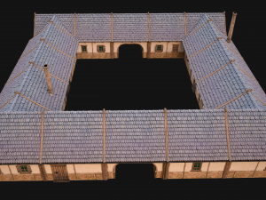 Medieval Courtyard Building House 5 3Dモデル