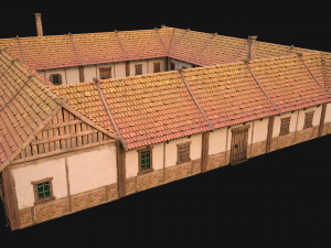 Medieval Courtyard Building House 5 3Dモデル