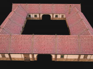 Medieval Courtyard Building House 5 3Dモデル