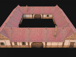 Medieval Courtyard Building House 5 3Dモデル