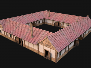 Medieval Courtyard Building House 5 3Dモデル