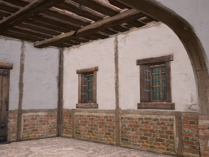 Medieval Courtyard Building House 5 3Dモデル