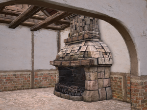 Medieval Courtyard Building House 5 3Dモデル