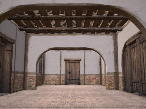 Medieval Courtyard Building House 5 3Dモデル