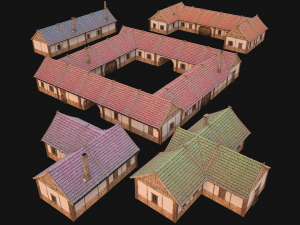 Medieval Buildings Set 3D Model