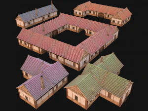 Medieval Buildings Set 3D Model