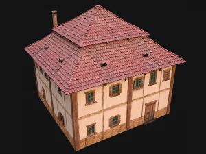 Medieval Two Storey House 3D Model
