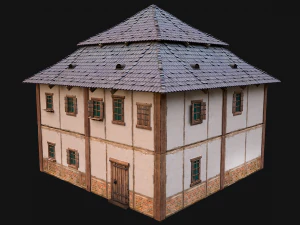 Medieval Two Storey House 3D Model