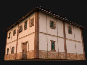 Medieval Two Storey House 3D Model