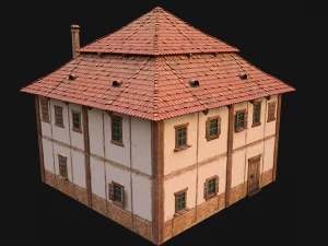 Medieval Two Storey House 3D Model