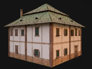Medieval Two Storey House 3D Model