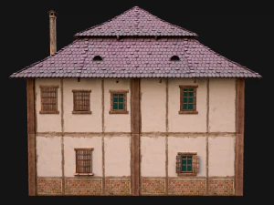Medieval Two Storey House 3D Model