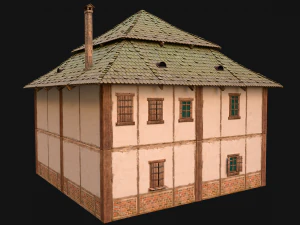 Medieval Two Storey House 3D Model