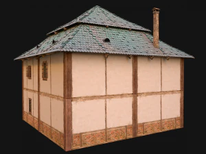 Medieval Two Storey House 3D Model