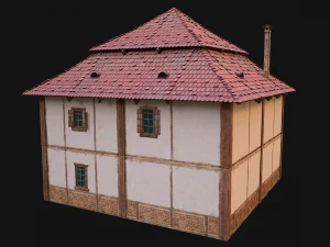 Medieval Two Storey House 3D Model