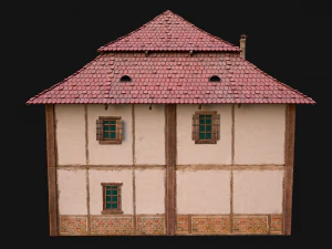 Medieval Two Storey House 3D Model