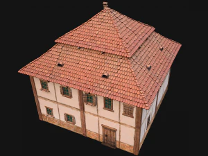 Medieval Two Storey House 3D Model