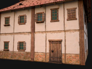 Medieval Two Storey House 3D Model