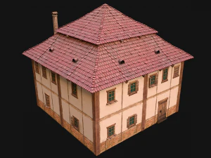 Medieval Two Storey House 3D Model