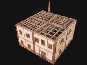 Medieval Two Storey House 3D Model