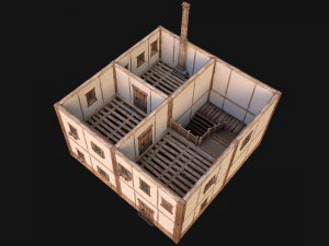 Medieval Two Storey House 3D Model
