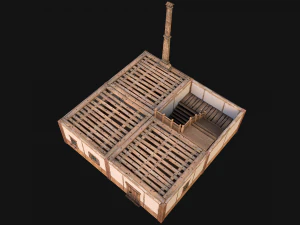Medieval Two Storey House 3D Model