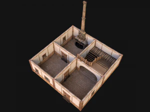 Medieval Two Storey House 3D Model