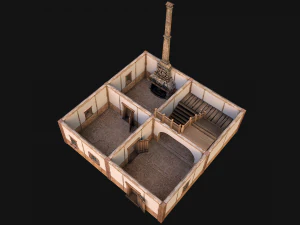 Medieval Two Storey House 3D Model