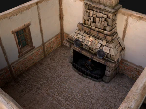 Medieval Two Storey House 3D Model