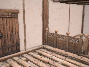 Medieval Two Storey House 3D Model