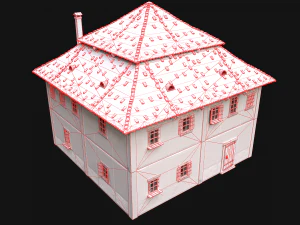 Medieval Two Storey House 3D Model