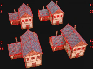 Medieval Town House Cottage 3D Model