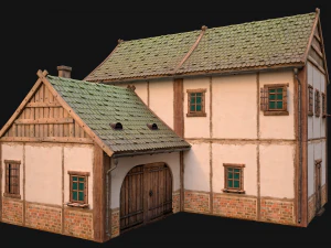 Medieval Town House Cottage 3D Model