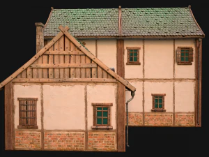 Medieval Town House Cottage 3D Model