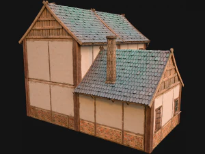 Medieval Town House Cottage 3D Model