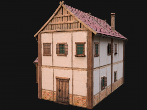 Medieval Town House Cottage 3Dモデル
