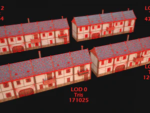 Medieval house with balcony 3D Model