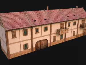 Medieval house with balcony 3D Model