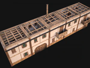 Medieval house with balcony 3D Model