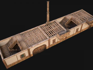 Medieval house with balcony 3D Model