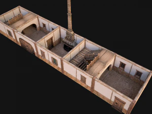 Medieval house with balcony 3D Model