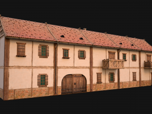 Medieval house with balcony 3Dモデル