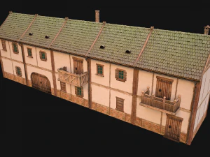 Medieval house with balcony 3D Model