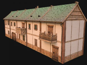 Medieval house with balcony 3D Model