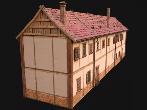 Medieval house with balcony 3D Model